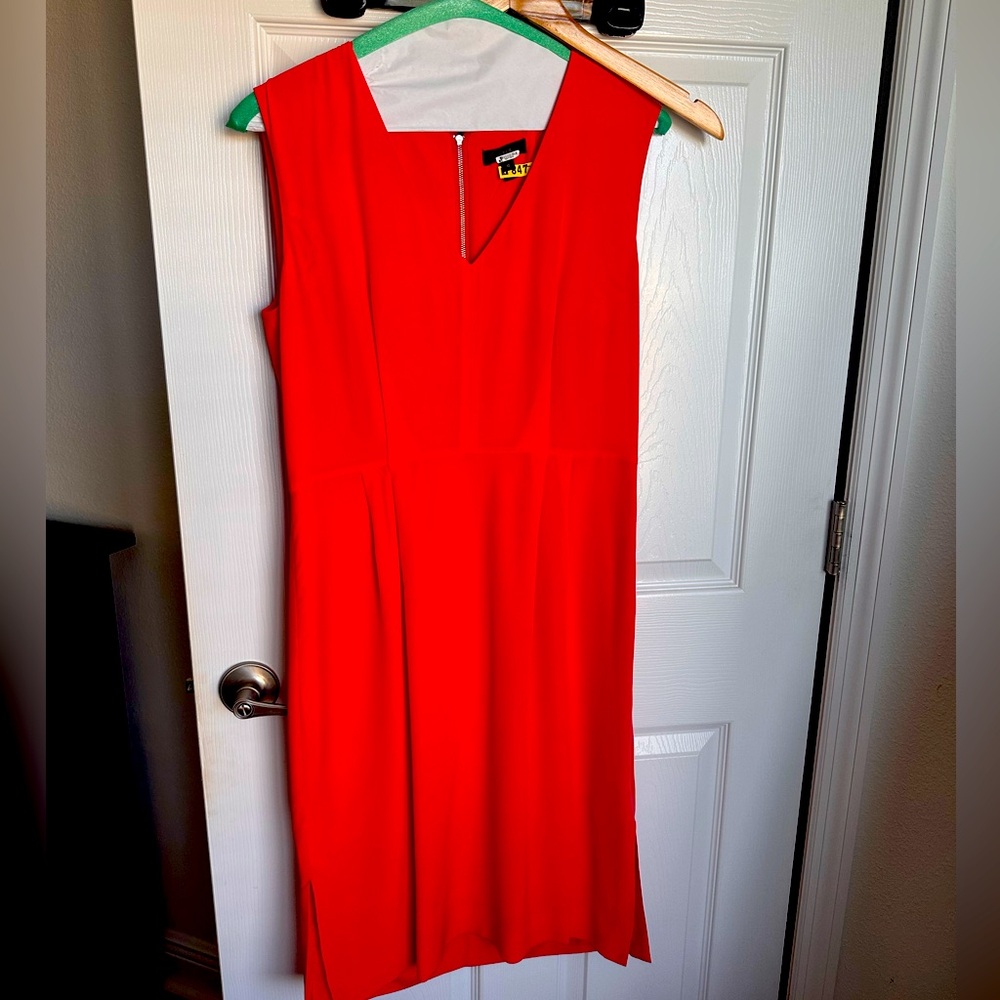 J.crew coral silk sleeveless dresss with unique vented back /10/